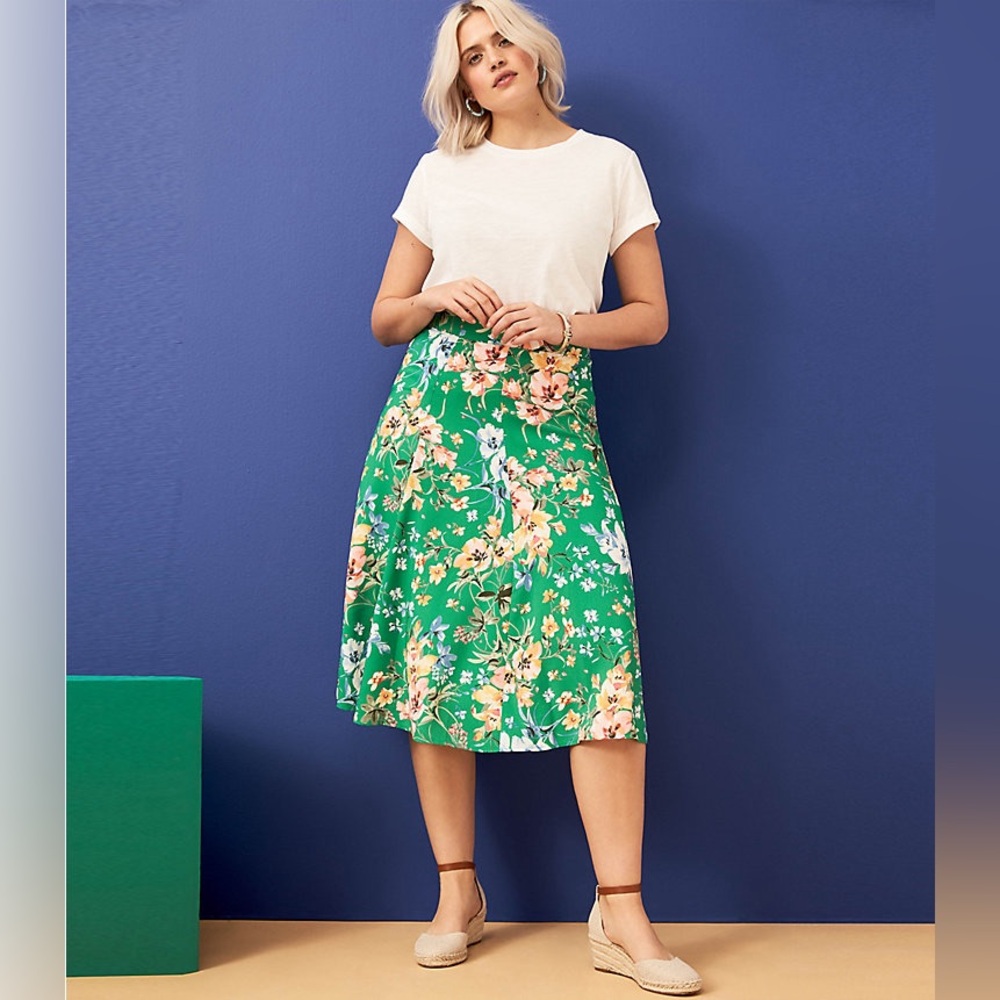 Loft Floral Fluid Midi Skirt NWT Size 0 🕊️